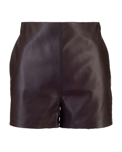 Valentino Garavani Purple High-Waisted Leather Shorts