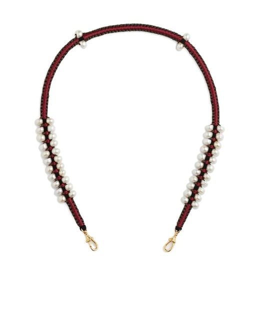 Marie Lichtenberg Damen Ica Halskette Mit Perlen in rot