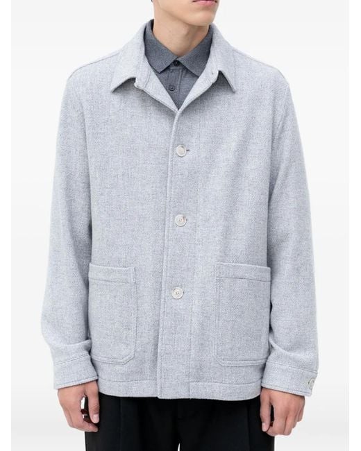 Boss Gray Patch-Pocket Jacket for men