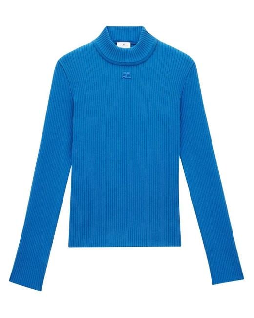 Pull Nervuré À Col Montant Courreges pour homme en coloris Blue