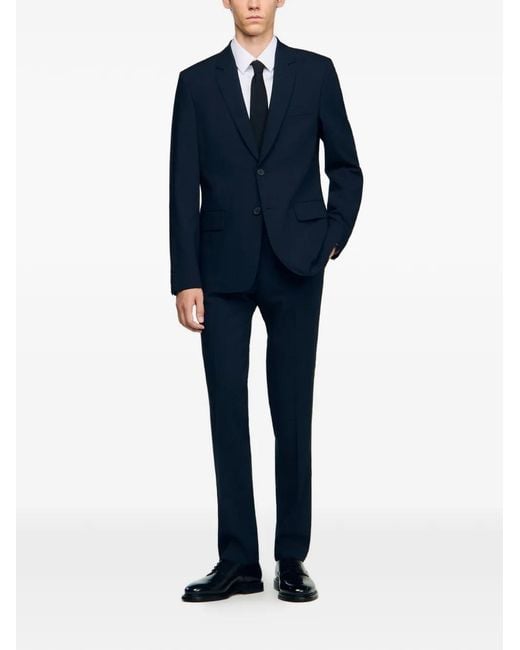 Sandro Black Wool Suit Jacket for men