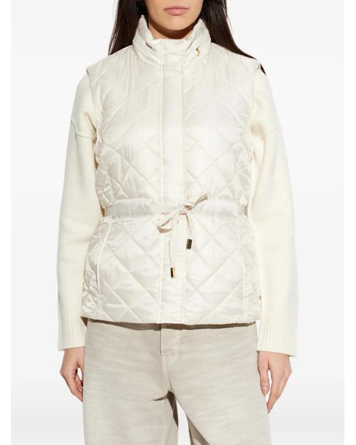 MICHAEL Michael Kors White Quilted Tie-Waist Gilet