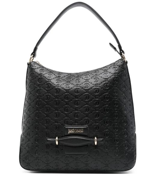 Just Cavalli ロゴエンボス ハンドバッグ Black