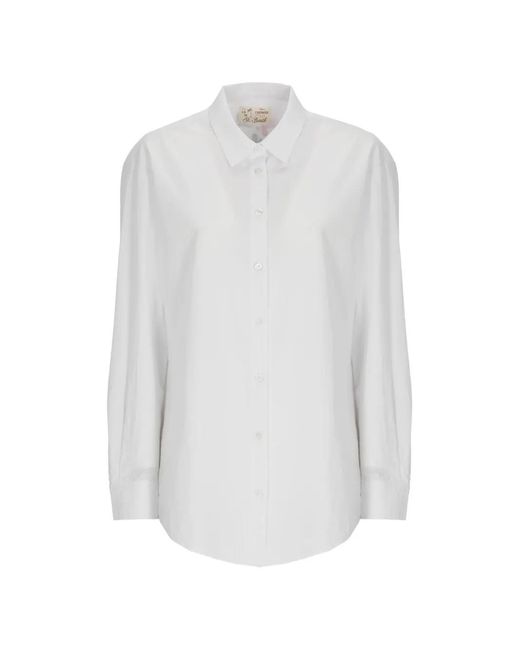 Mc2 Saint Barth White Brigitte Embroidered-Slogan Shirt