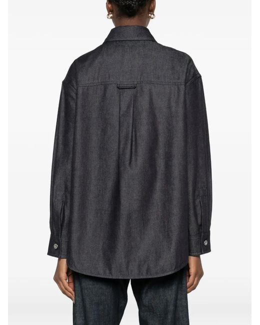Jil Sander Blue Button Flap-Pocket Shirt