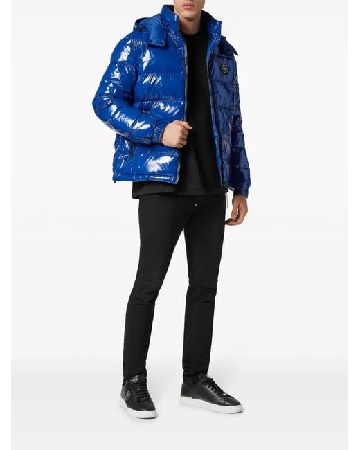 Philipp Plein Blue Down Jacket for men