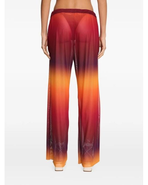Amir Slama Red X Tati Barbieri Dégradé Mesh Palazzo Pants