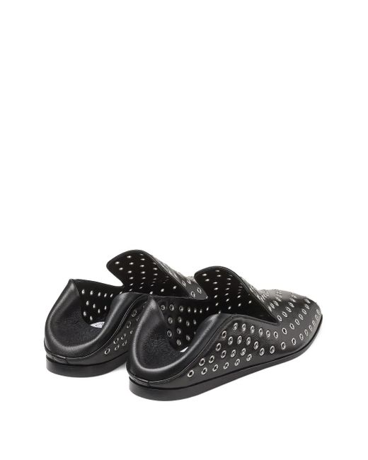 Jimmy Choo Black Eliot Eyelet-Detailed Smoking Slippers for men