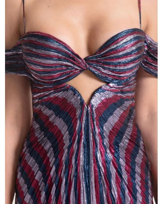 Maria Lucia Hohan Purple Plissiertes Abendkleid Mit Schnürung