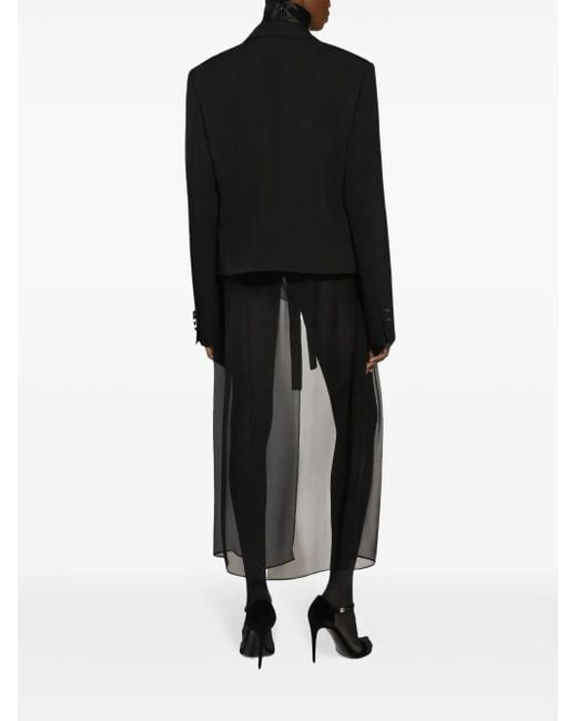 Dolce & Gabbana Black Semi-Transparent Silk Blouse