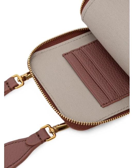 Coccinelle Purple Mini Pixie Grained Leather Phone Bag