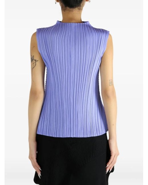 Pleats Please Issey Miyake Blue Pleated Pp58Jk281 Top