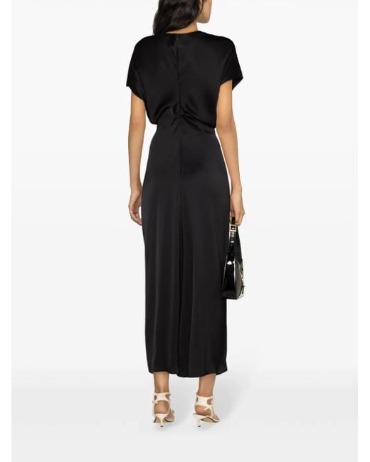 Totême Black Slouch Waist Crinkled Dress