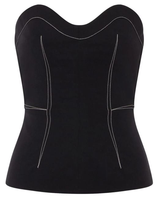 Philosophy Di Lorenzo Serafini Black Contrast-Stitching Top