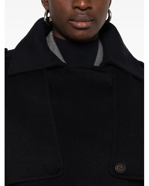 IVY & OAK Black Belted Double-Breasted Jacket