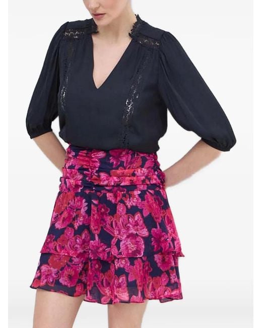 Morgan Blue V-Neck Blouse