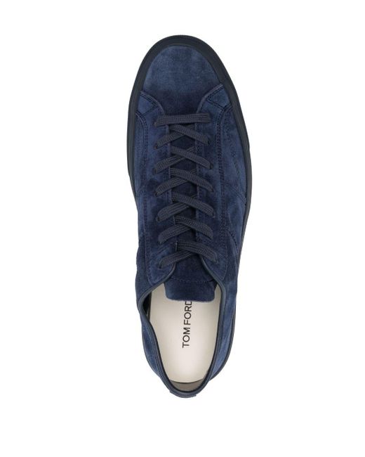Tom Ford Blue Cambridge Suede Sneakers for men