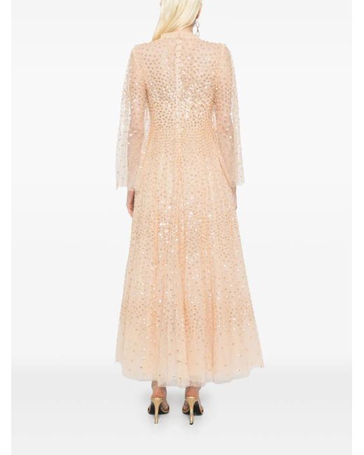 Abito Con Paillettes di Needle & Thread in Natural