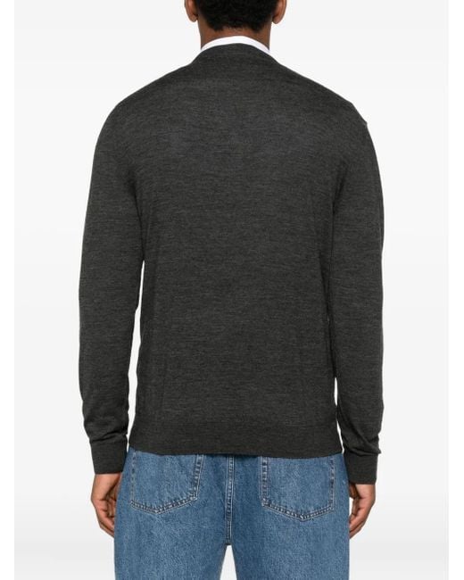 Gucci Black V-Neck Wool Sweater for men