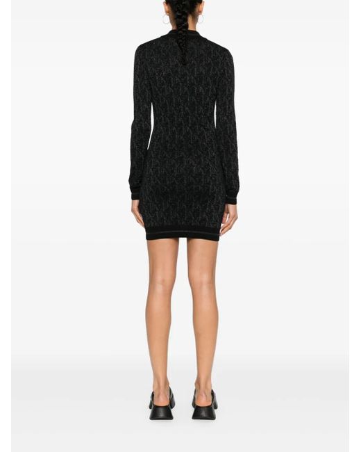 Palm Angels Black Logo Mini Dress