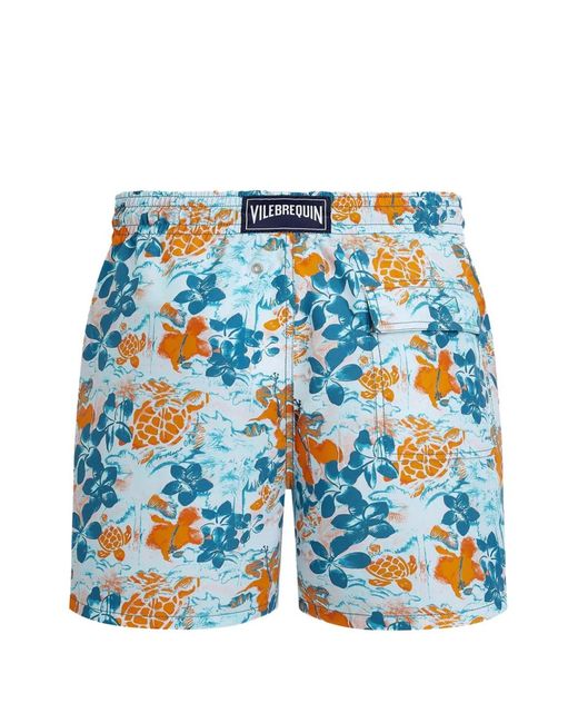 Vilebrequin Blue Short De Bain À Imprimé Jungle De Tortues for men