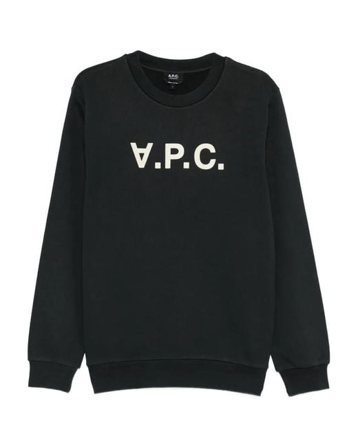 A.P.C. Black Crew-Neck Sweatshirt for men