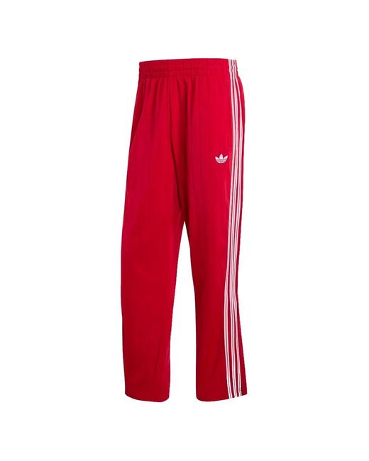 Adidas Red Firebird Drop Needle Logo-Print Track Pants for men