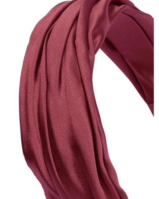 Jennifer Behr Red Sabrina Pleated Headband