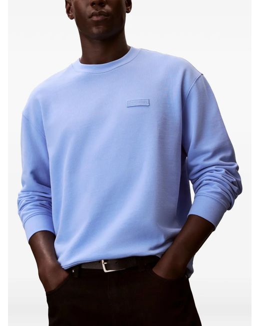 Calvin Klein Blue Cotton Sweatshirt for men