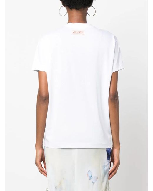 Stella McCartney White Logo-Print Cotton T-Shirt