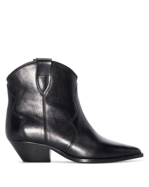 Isabel Marant Leather Polished-finish Pointed-toe Boots in Black | Lyst ...