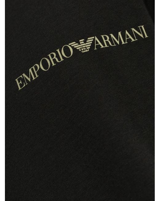 Emporio Armani Black Logo-Embroidered T-Shirts (Pack Of Two) for men