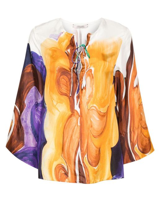 Blusa con estampado abstracto Dorothee Schumacher de color Orange