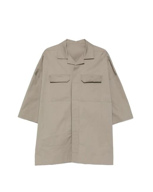 Rick Owens Gray Chemise Magnum Tommy À Poches Poitrine for men