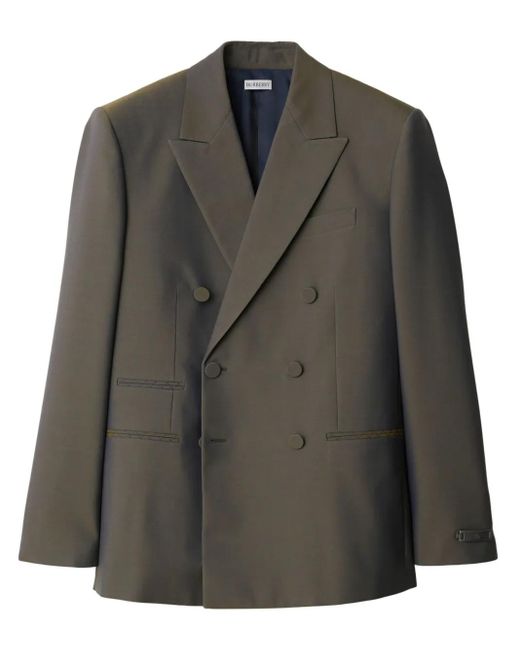 Burberry Black Double-Breasted Tailored Wool Jacket for men