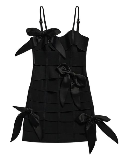 Area Black Bow Bandage Mini Dress