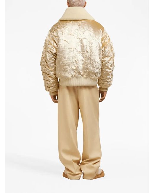 AMI Natural Metallic Velvet Bomber Jacket