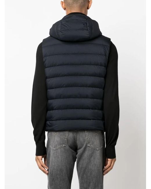Moorer Black Kitami-S3 Hooded Puffer Gilet for men