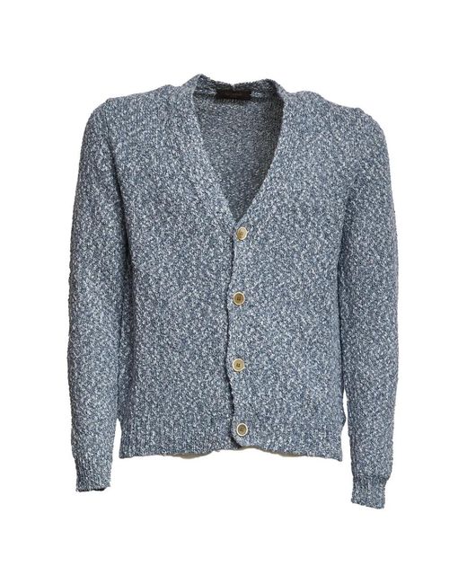 Zanone Blue Cardigan Boutonné À Col V for men
