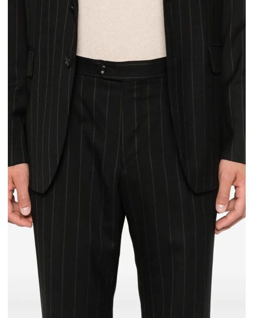 Tagliatore Black Pinstripe Suit for men