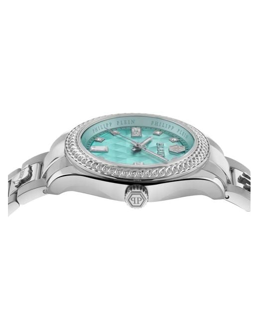 Philipp Plein Blue Stainless Steel Geometric Dial Watch