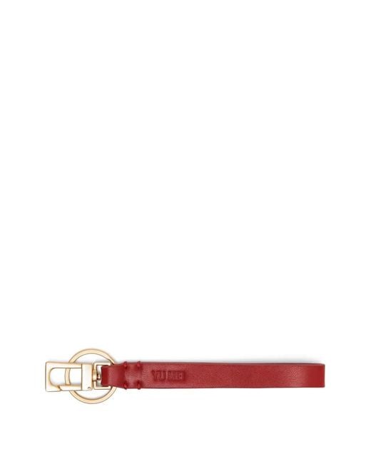 Yu Mei White Lambskin Key Fob