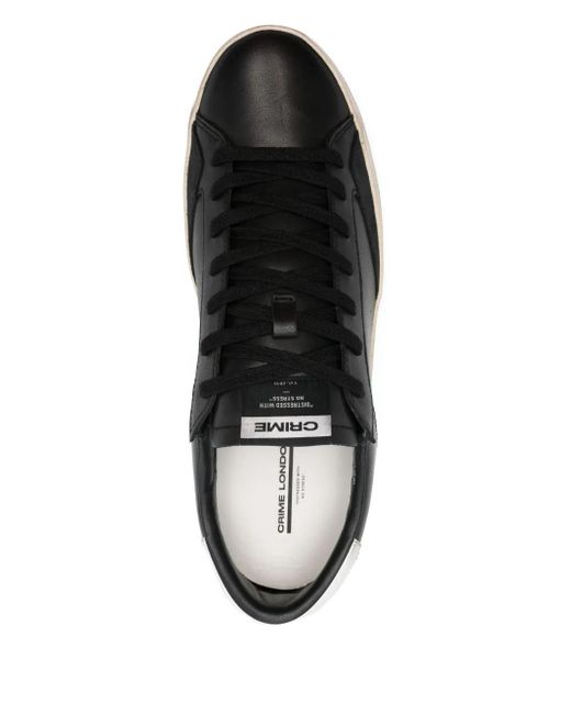 メンズ Crime London レザースニーカー Black