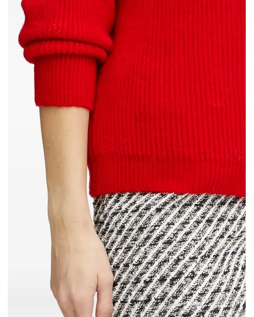 Morgan Red Boat-Neck Jumper