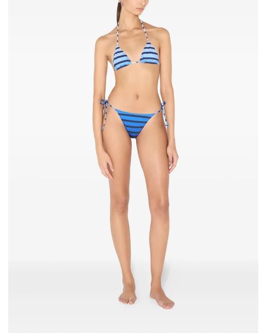 Jean Paul Gaultier Blue Marinière Print Bikini Bottom