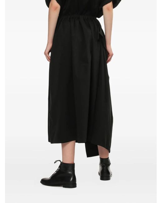 Gonna Midi Con Ruches E Vita Elasticizzata di Y's Yohji Yamamoto in Black