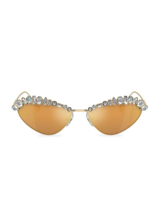 Swarovski Natural Cat-Eye-Sonnenbrille mit Kristallen