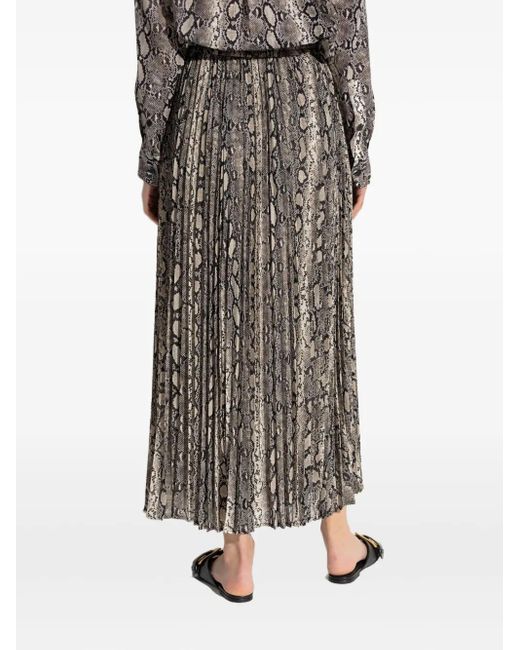 MICHAEL Michael Kors Geplooide Rok Met Slangen-Print in het Gray