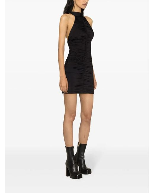Noire Swimwear Black Ruched Halterneck Minidress