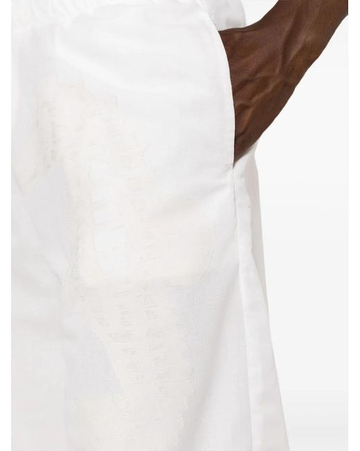 Amir Slama White Animal-Jacquard Bermuda Shorts for men
